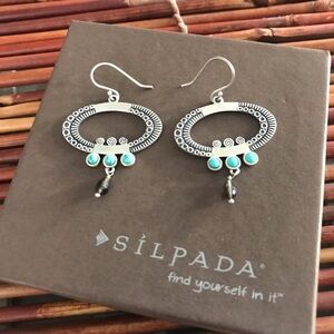 Silpada Sterling Silver Oval Turquoise Earrings